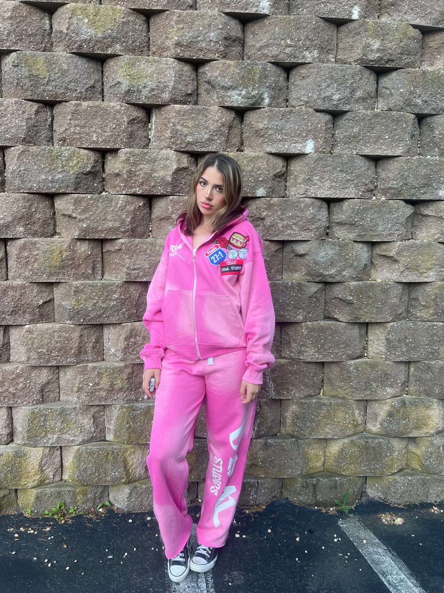 Rhinestone flare sweatsuits