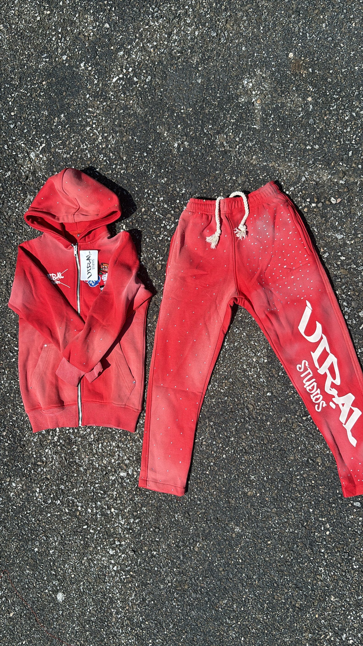 Rhinestone flare sweatsuits