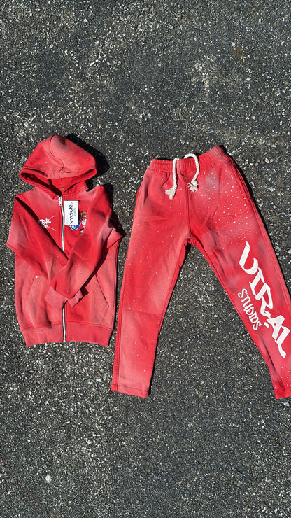 Rhinestone flare sweatsuits